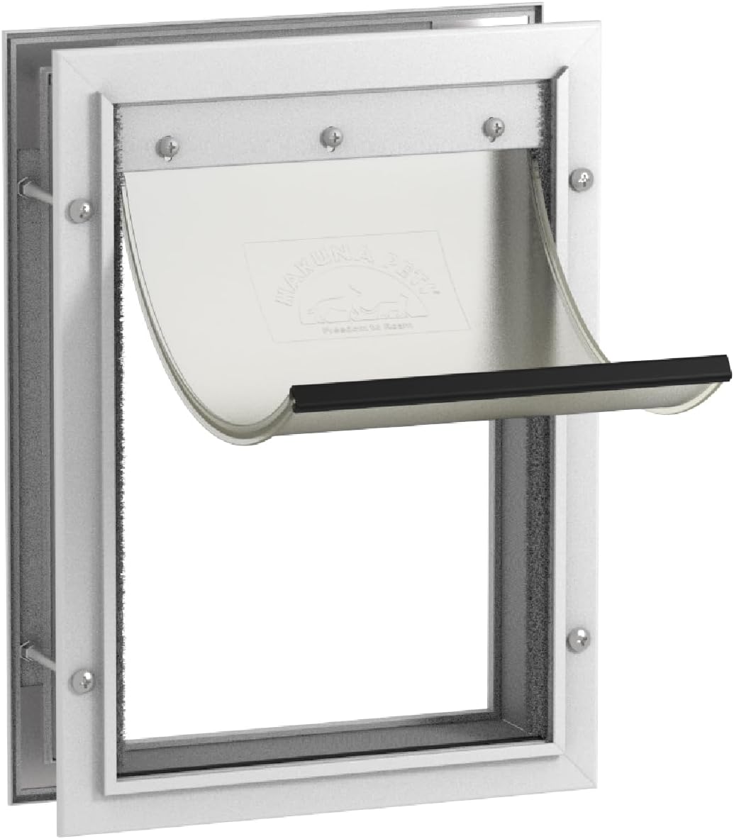 Deluxe Aluminum Pet Door with 2-Way Locking Panel for Dogs