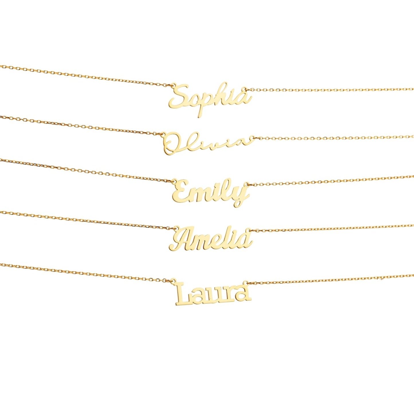 14K Gold Name Necklace - Custom Personalized Jewelry Gift