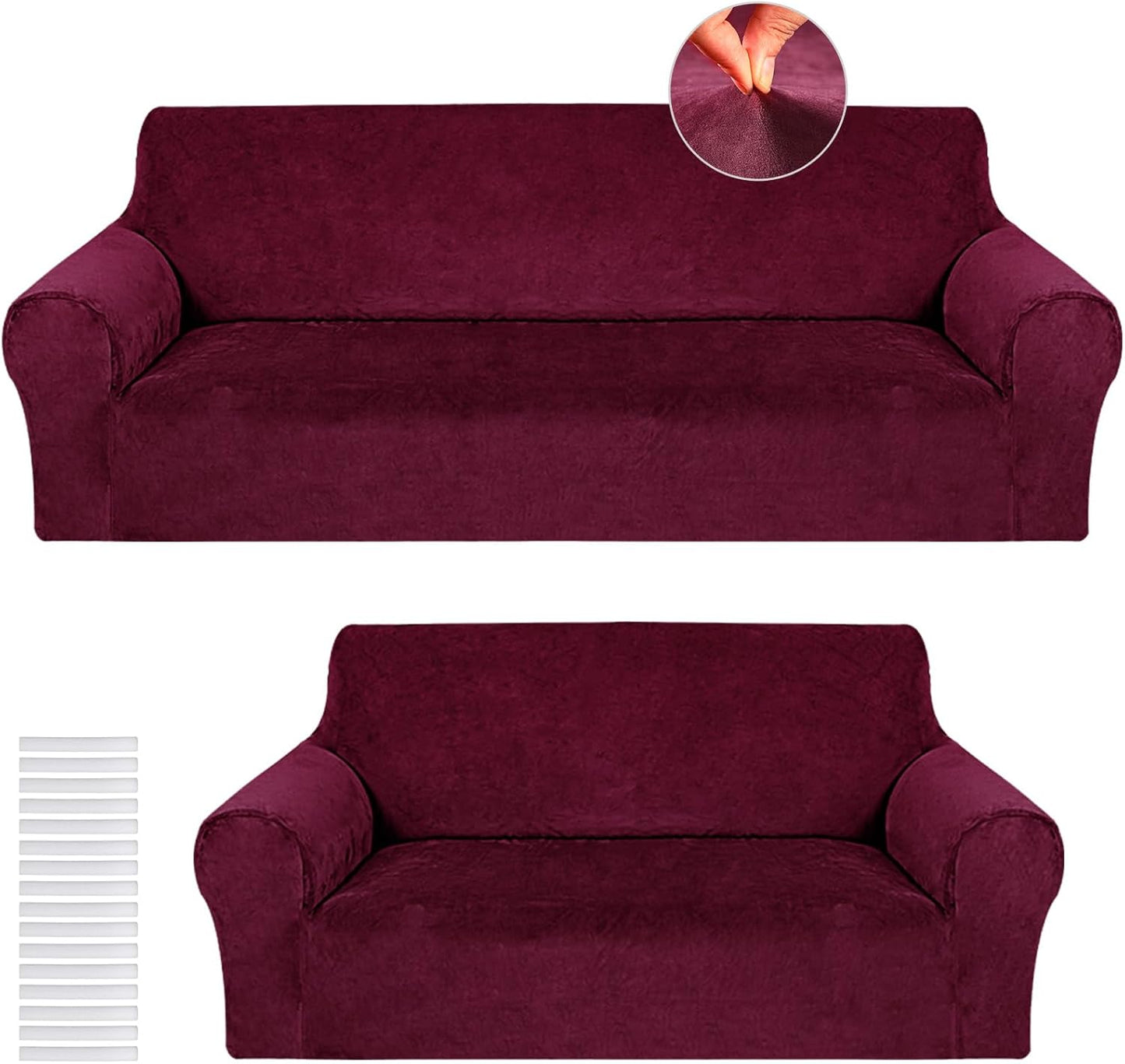 Peryiter Loveseat Covers Set for Couch Furniture Protection
