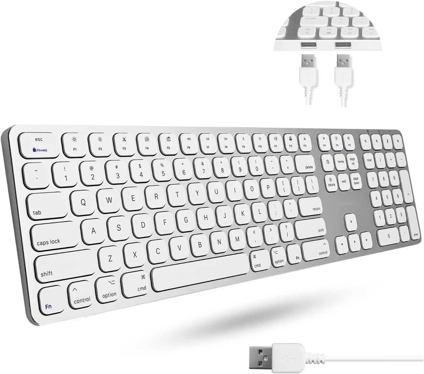 Macally Premium Wired Keyboard - Ultimate Mac Compatibility
