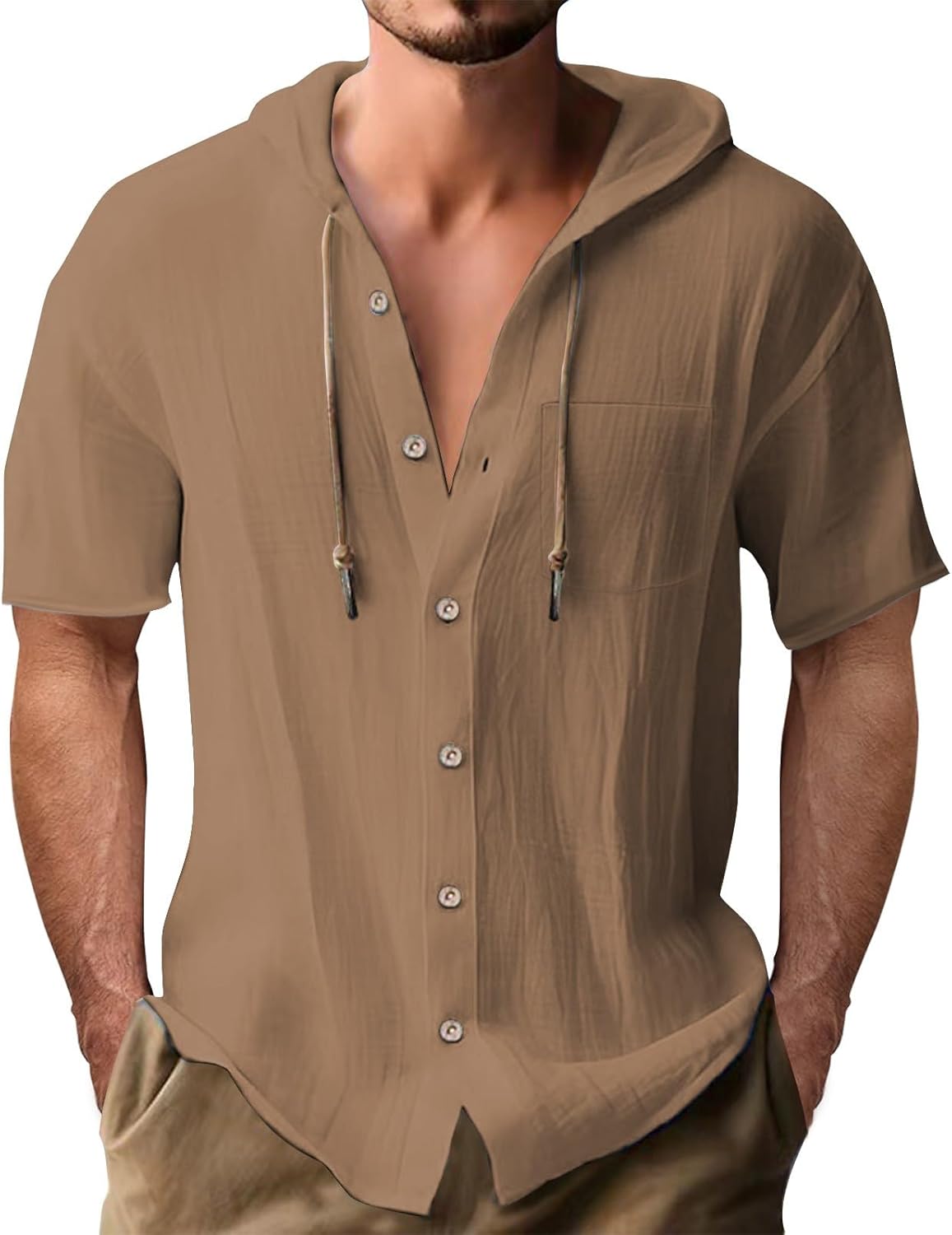 Quick-Dry Hooded Beach Tee for Men