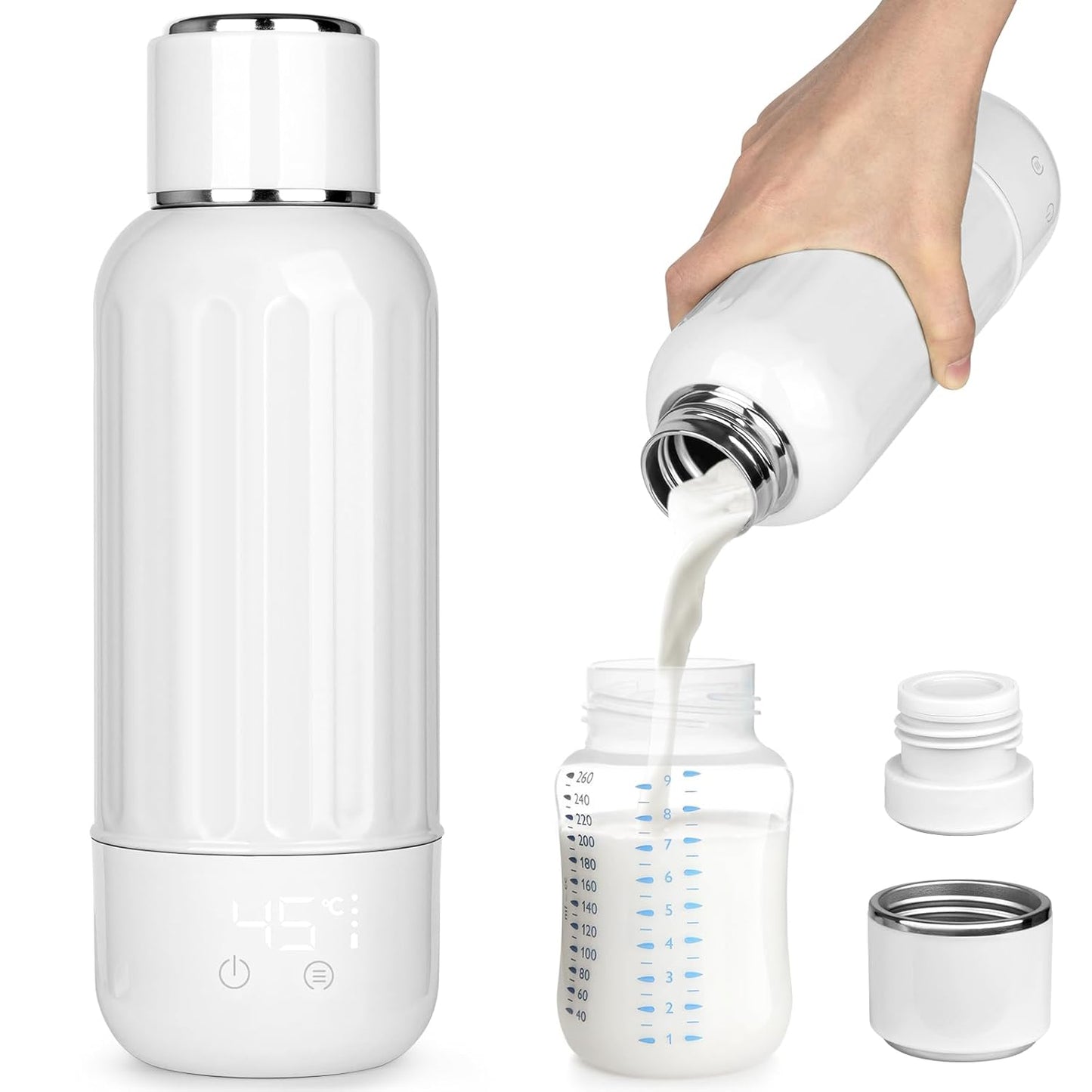 Fast Heat Travel Bottle Warmer - Leak-Proof 17oz