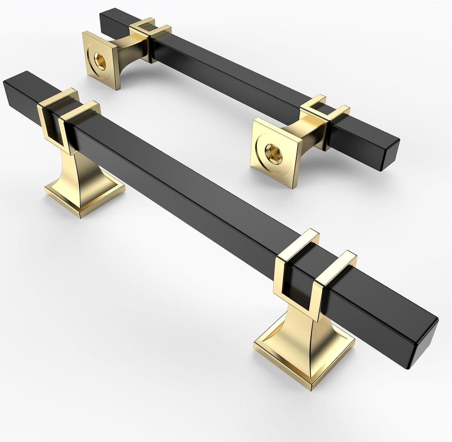 Asidrama 10 Pack 3.75 Inch Matte Black and Gold Cabinet Pulls