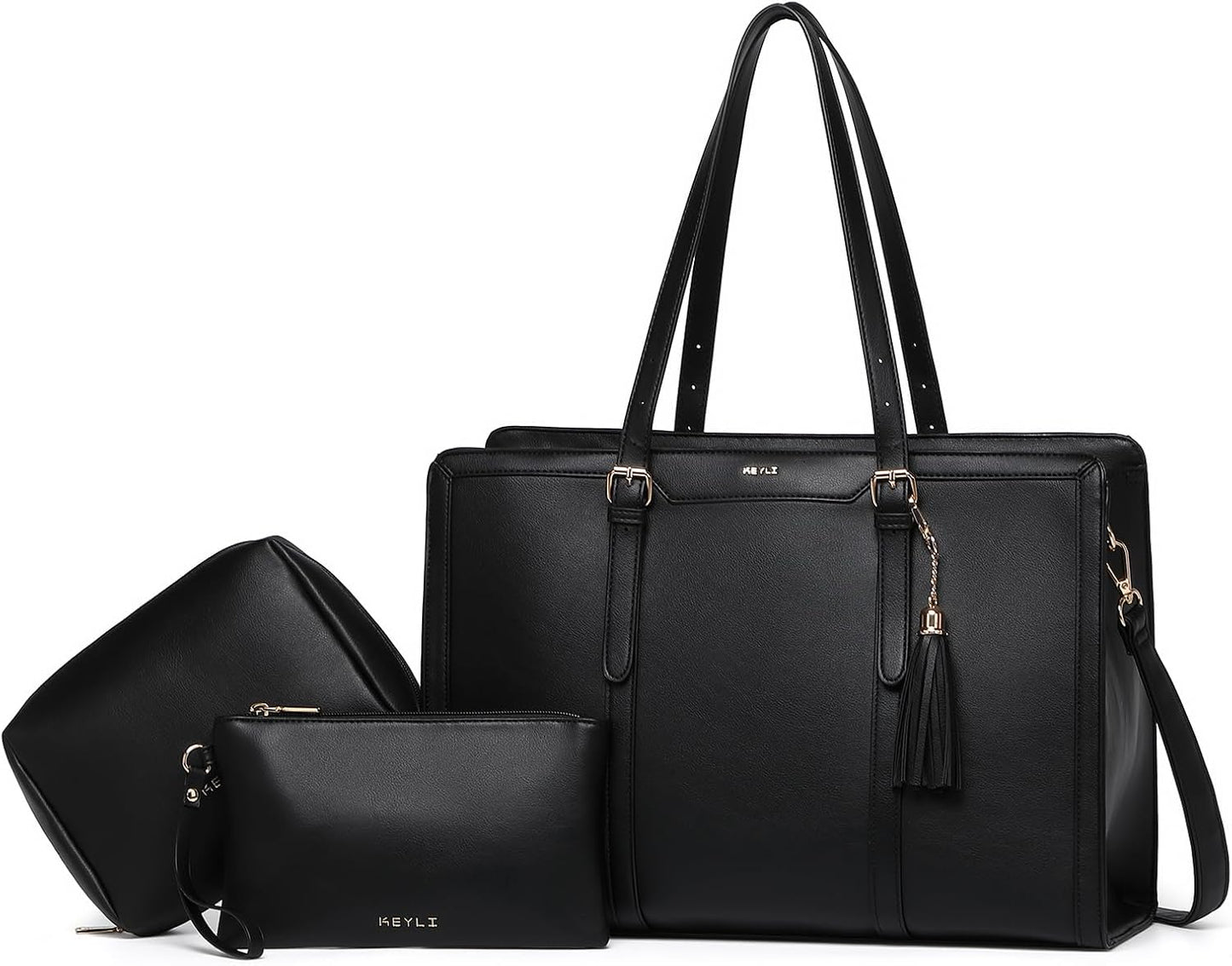 Keyli 4pc Laptop Bag Set for Women with USB Charging Port