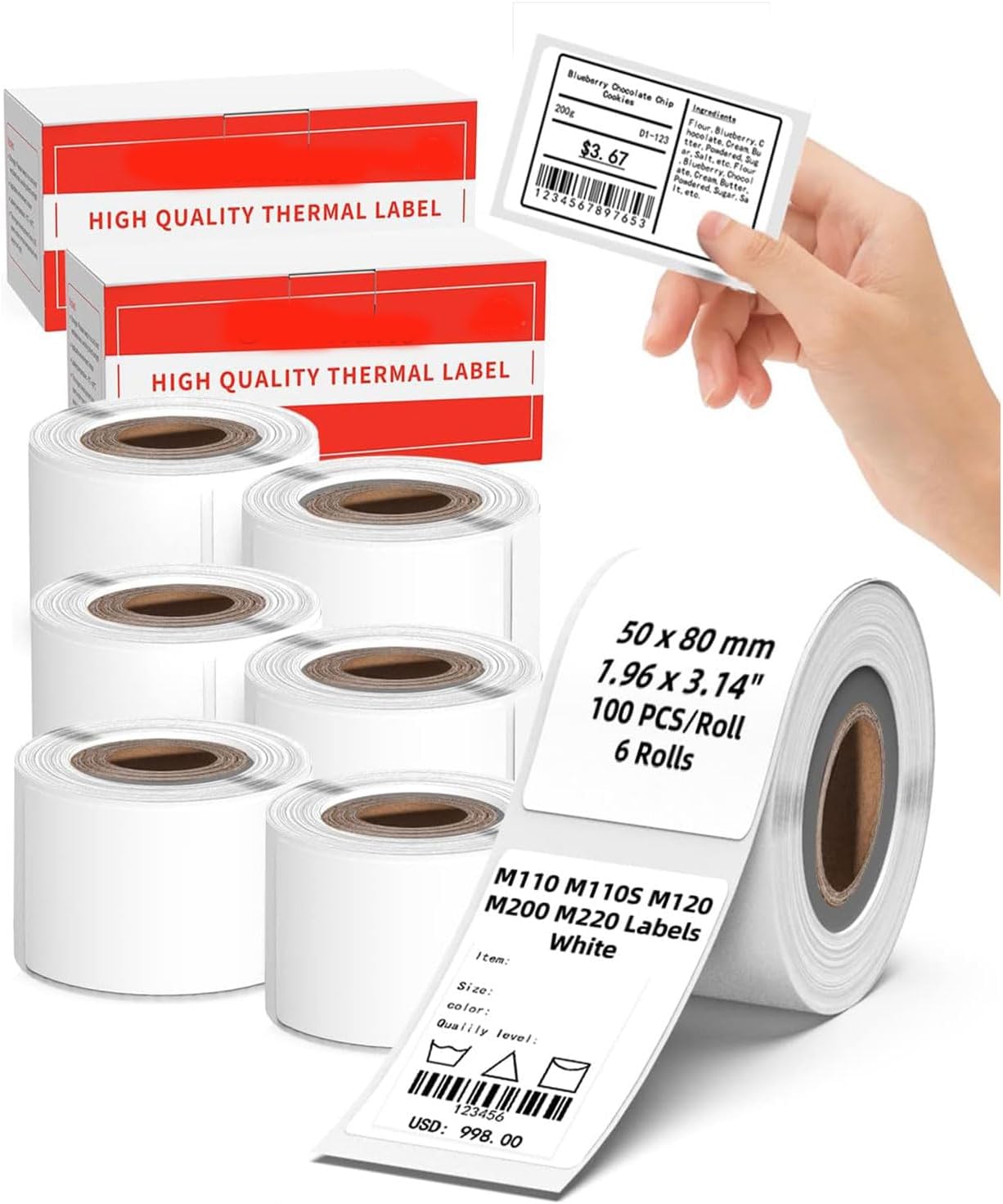600 PCS M110 Thermal Labels for Phomemo M100/M110/M220 Printers