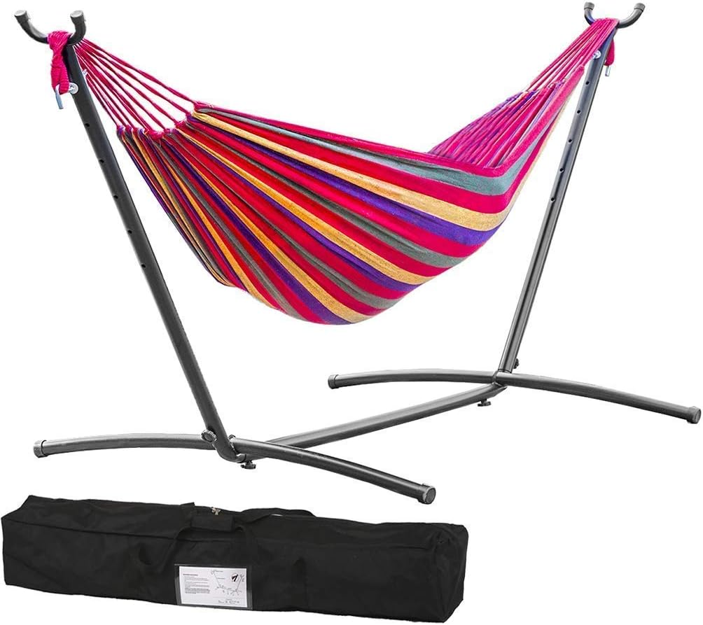 Double Hammock with Stand for Two Person Relaxation Anywhere