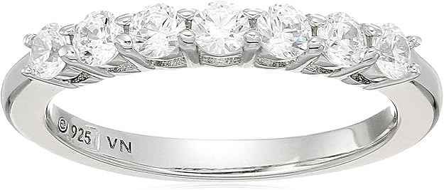 Sterling Silver 7-Stone Ring with Infinite Elements Cubic Zirconia
