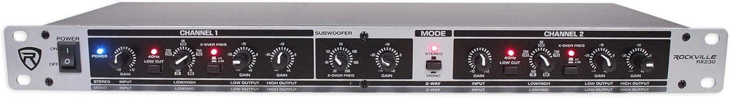 Rockville RX230 Crossover for DJs and Live Sound Control