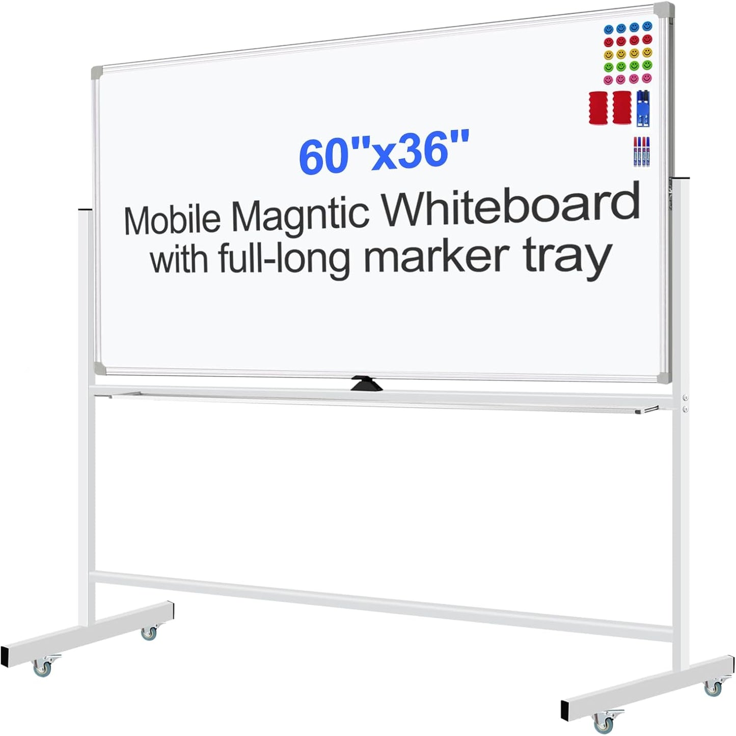 Mobile Magnet Whiteboard with Stand for Office and Home Use