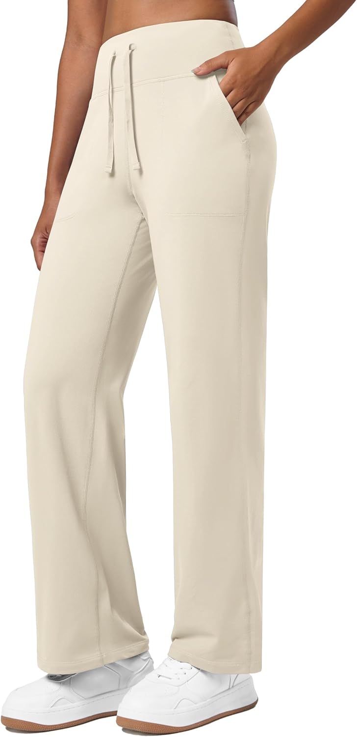 Willit Women's Fleece Lined Wide Leg Thermal Yoga Pants