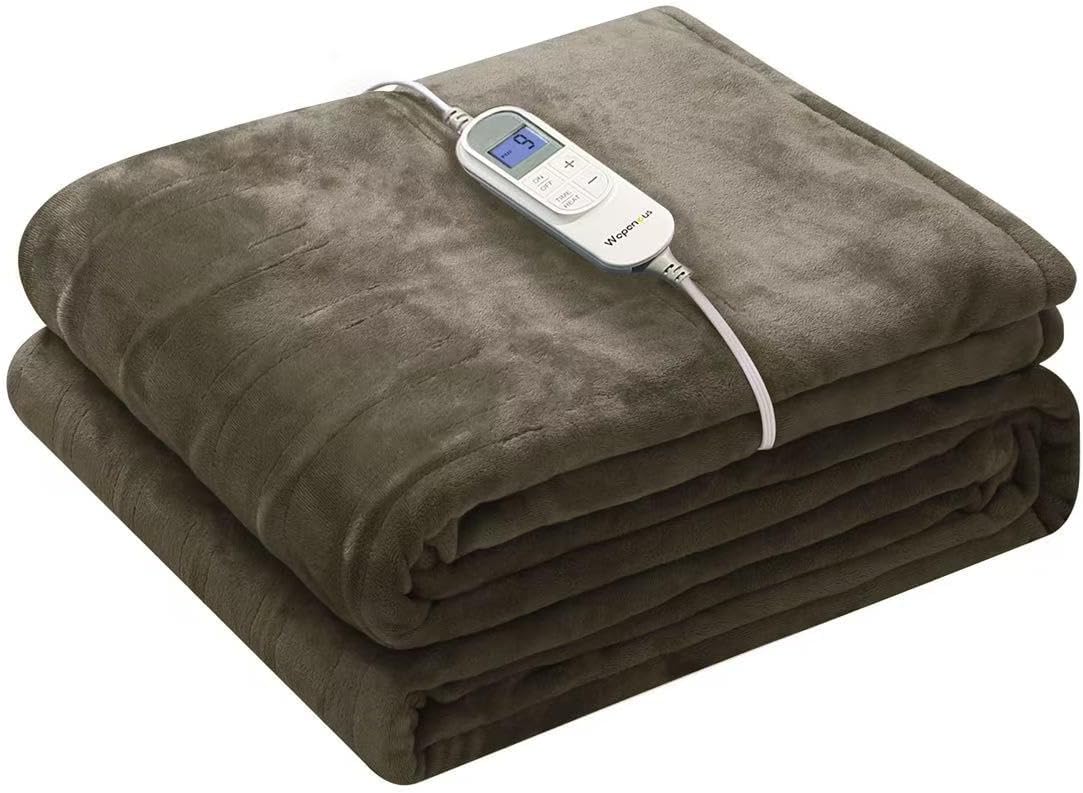 Wapaneus Electric Heated Blanket with Fast Heating and Soft Flannel