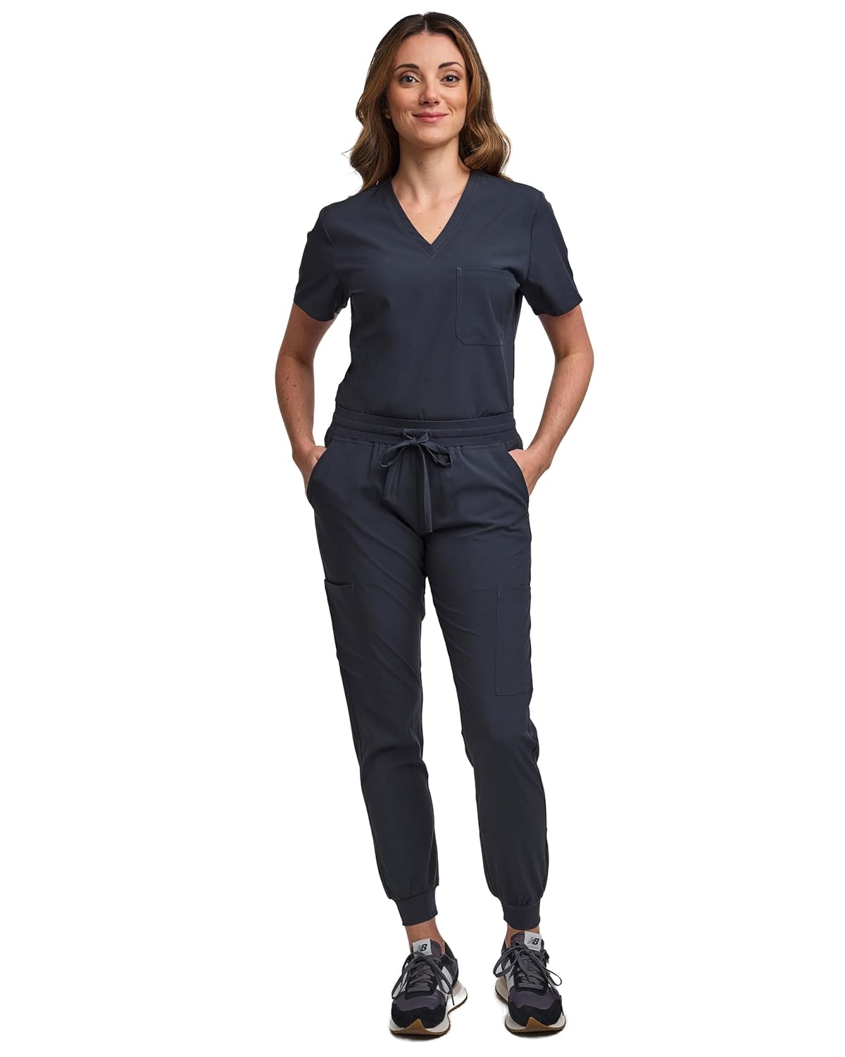 Green Town Scrubs for Women - Jogger Pant and V-Neck Top Set