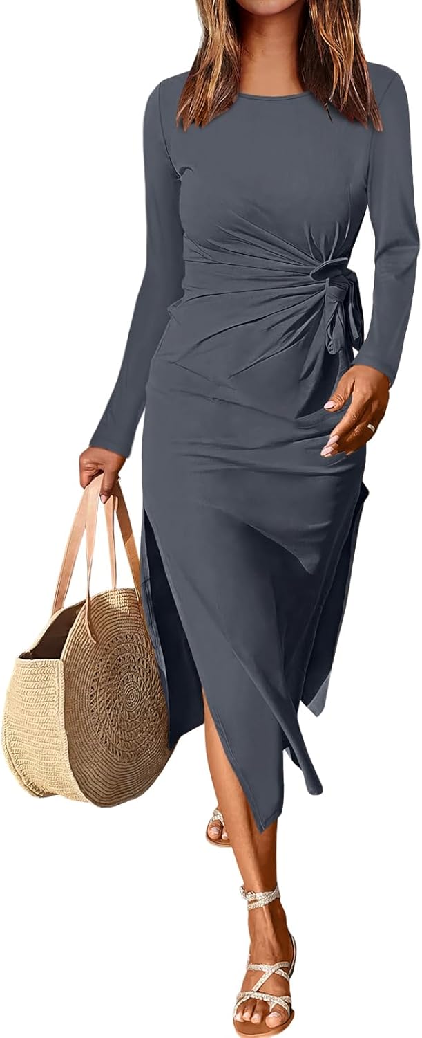 ANRABESS Womens Long Sleeve Maxi Dress for Fall 2025 Style