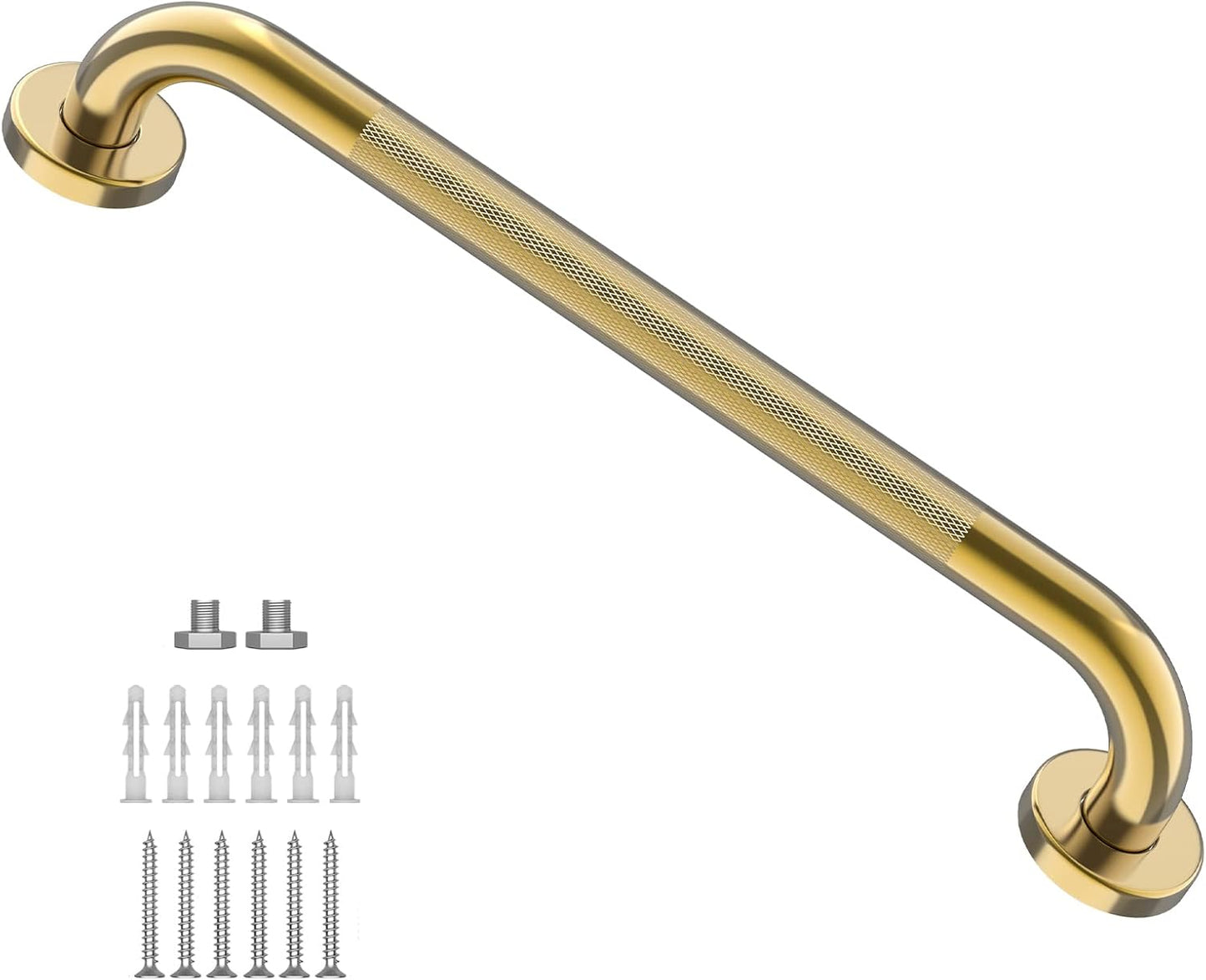 Gold Shower Grab Bar 24 Inch for Safety and Style in Bathrooms