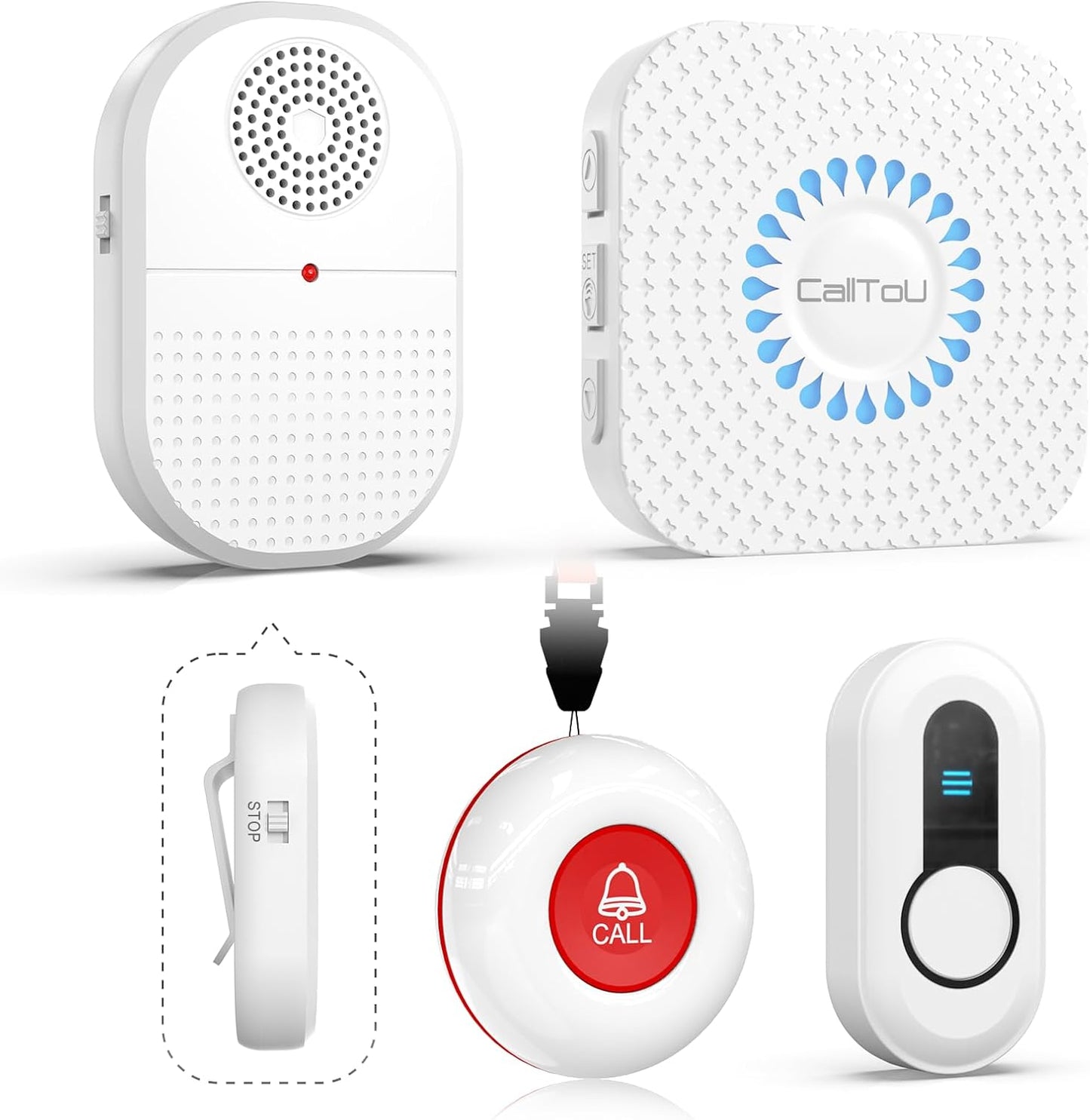 CallToU Caregiver Pager Wireless Call Button for Seniors