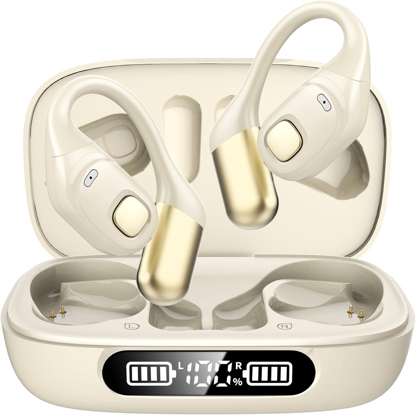 Ultra-Light Open Ear Earbuds: 80H Playtime & Fast Charging