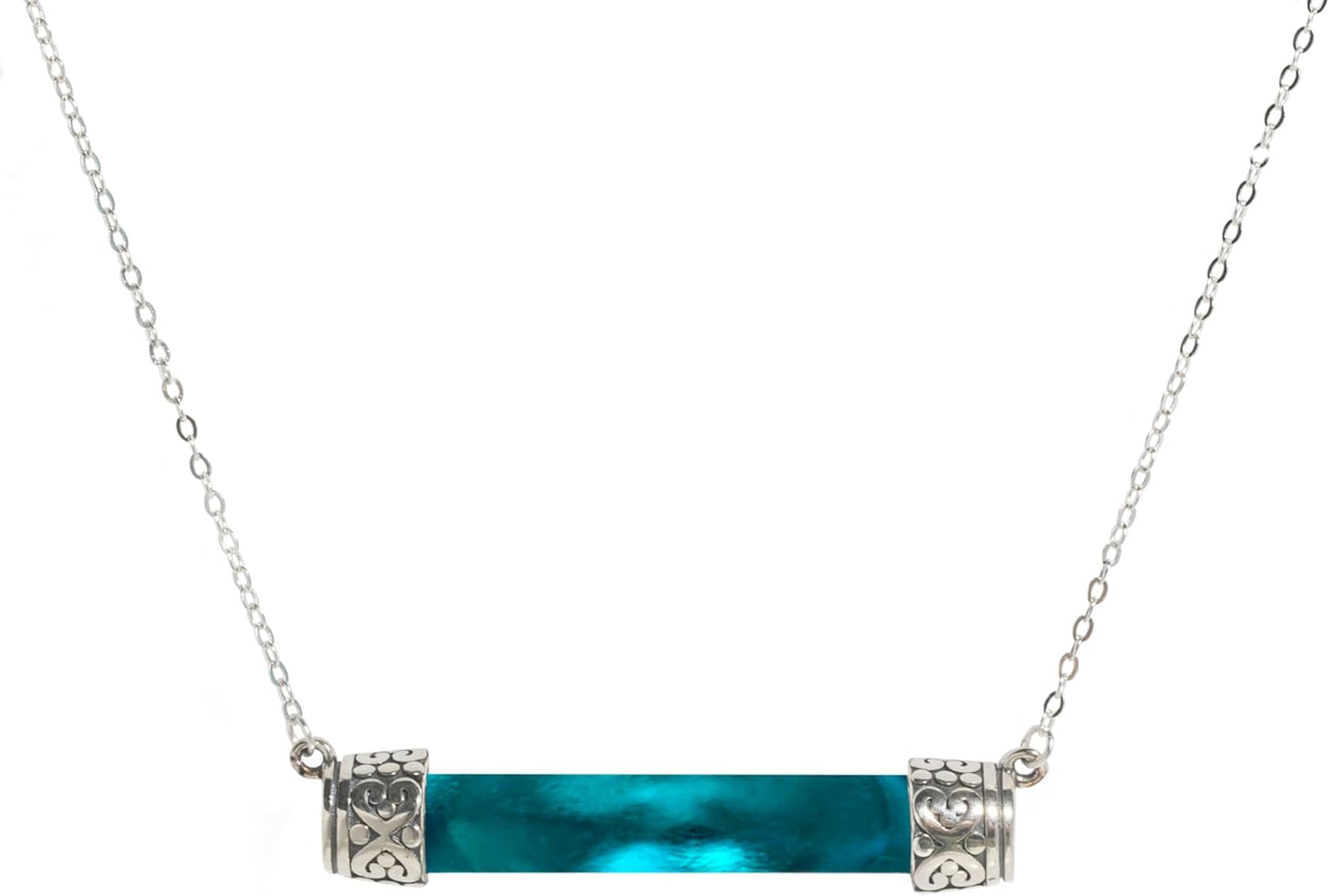 Handmade Bottoms Up Necklace with Vintage Glass and Silver