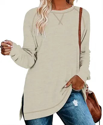 NILOUFO Womens Long Sleeve T Shirts Casual Blouses Trendy Tops
