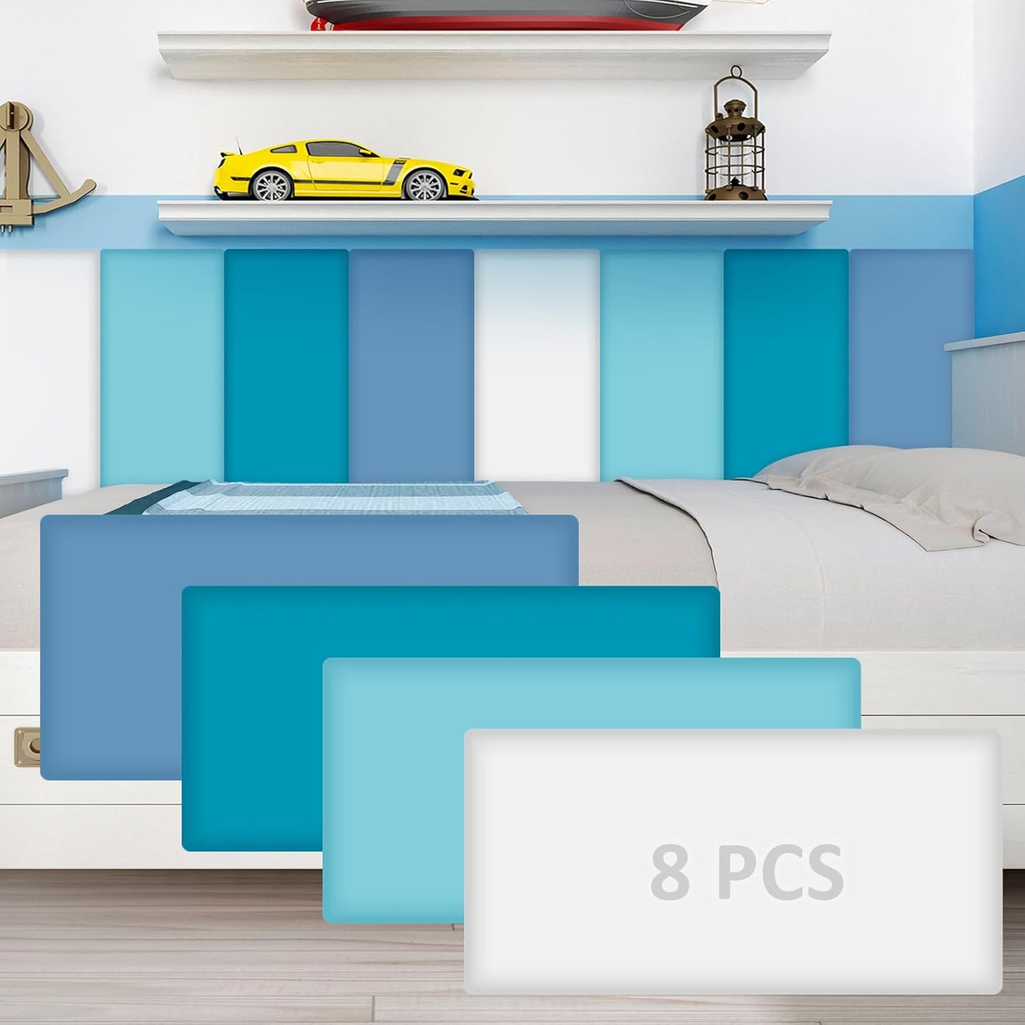 8 Pack Wall Padding for Playroom Peel and Stick Headboard Panels