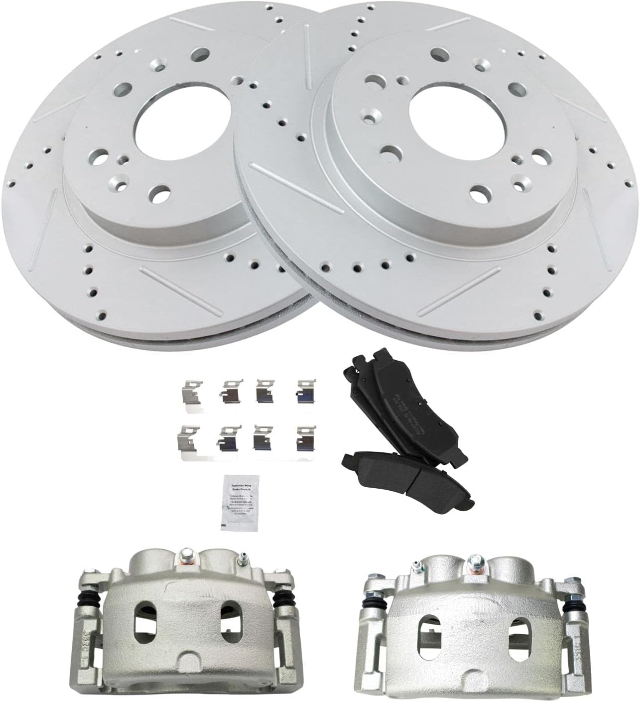 TRQ Front Performance Rotor and Brake Kit for Chevy Vehicles