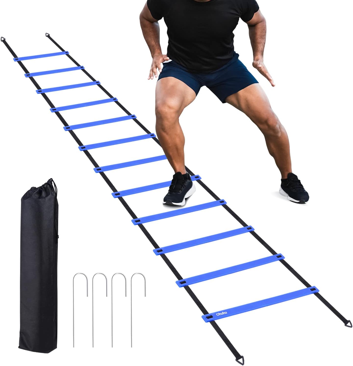 Ohuhu 12 Rung Agility Ladder Set - Speed Training Essential!