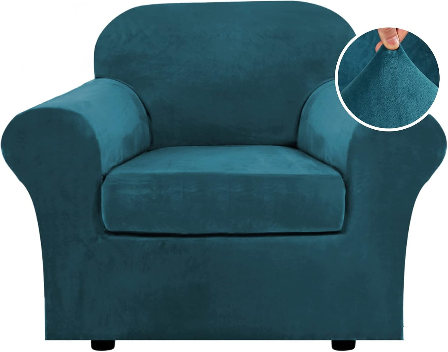 H.VERSAILTEX Rich Velvet Stretch Chair Slipcover for 49 Inch