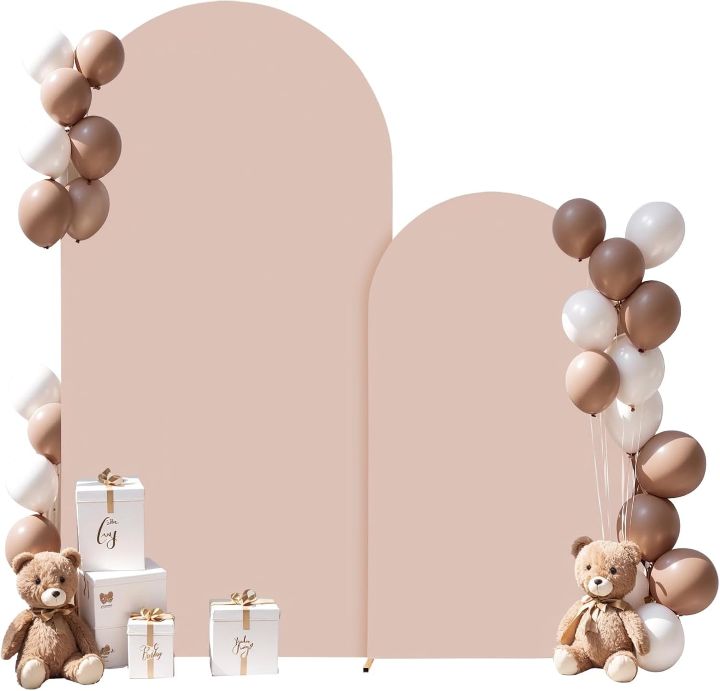 2 Set-7.2FT, 6FT Nude Arch Backdrop Cover for Events