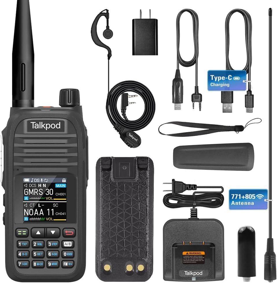 A36SE GMRS Handheld Radio with Multi Band Walkie Talkie Features