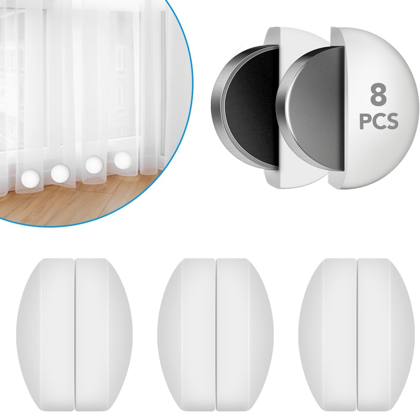 Prevent Curtains Flapping - Heavy Duty Magnets