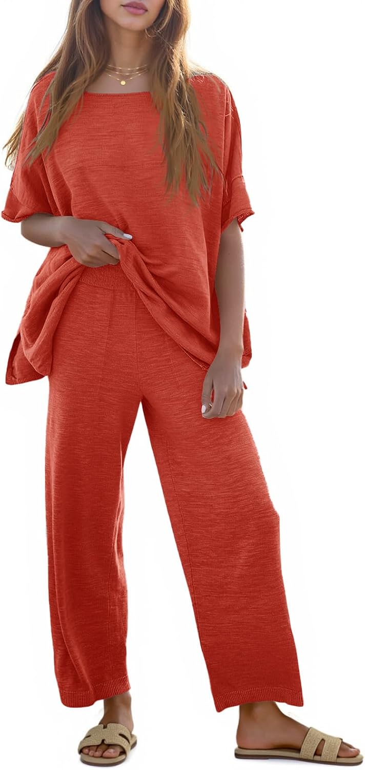 Tankaneo Women's 2 Piece Travel Outfits for Casual Comfort