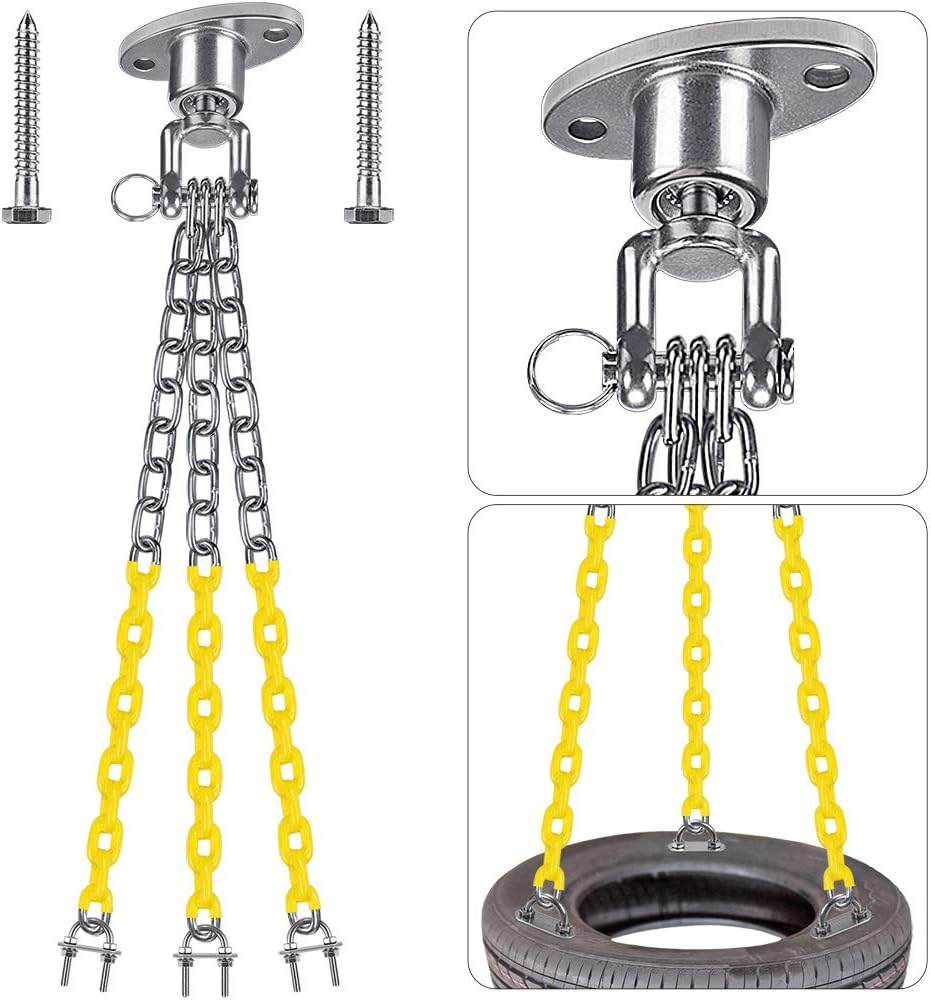 BeneLabel Tire Swing Kit - Heavy Duty Hanger with 360 Rotation