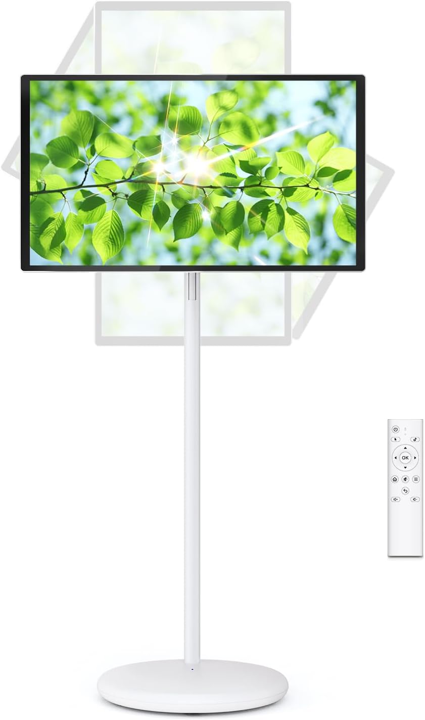 27in Rolling TV by N: Portable Android 13 Touch Screen