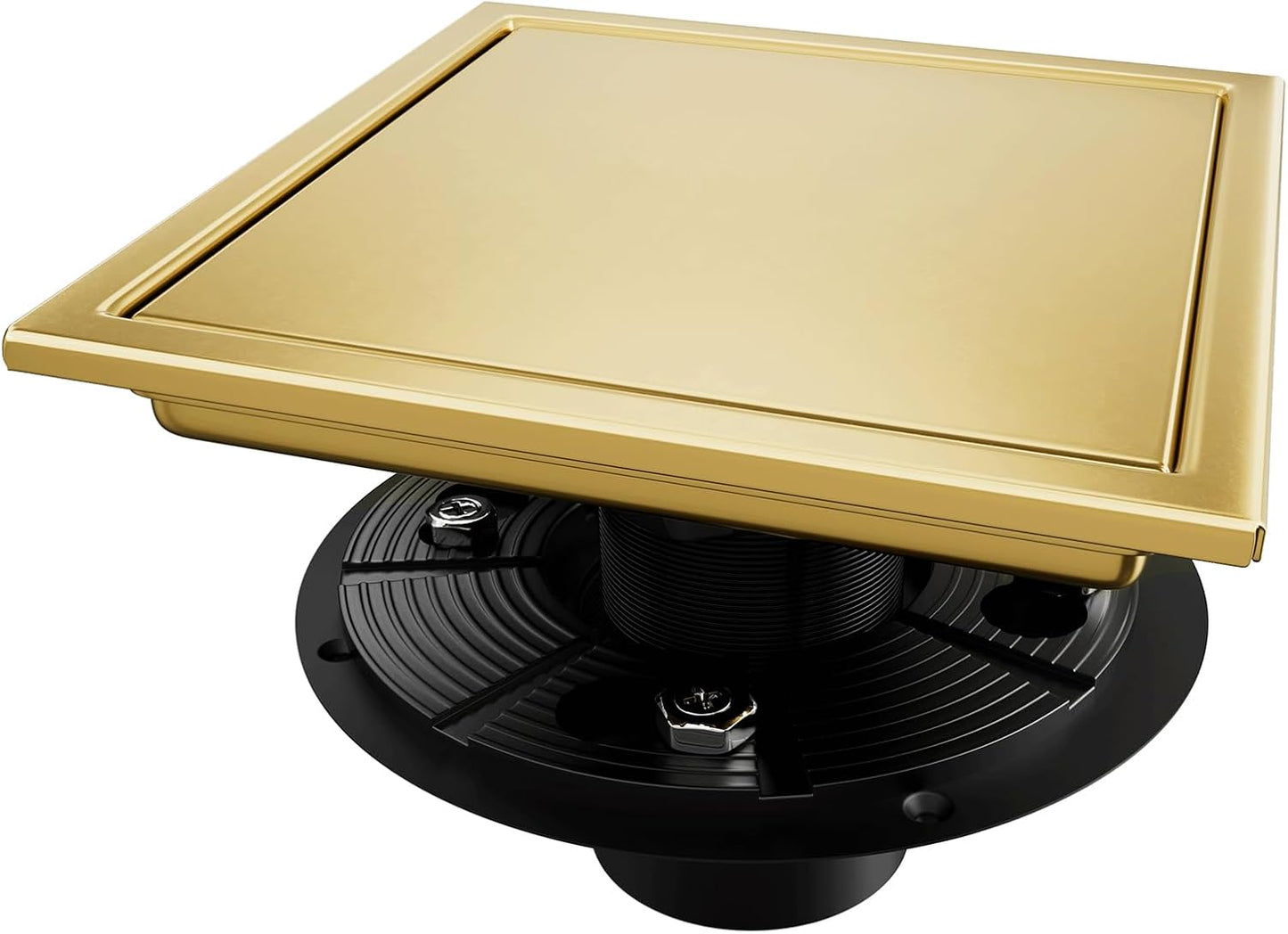 Square Shower Drain with Flange and 2 in 1 Tile-Insert Cover