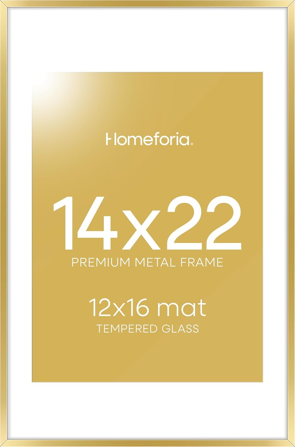 High-End 14x22 Gold Picture Frame with Mat for Stunning Displays