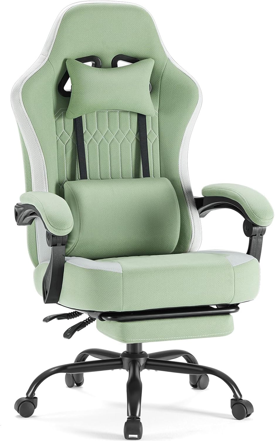 DUMOS Gaming Chair with Ergonomic Design and Footrest for Comfort