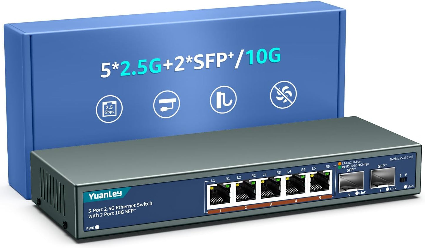 7 Port 2.5G Unmanaged Ethernet Switch for Fast Networking