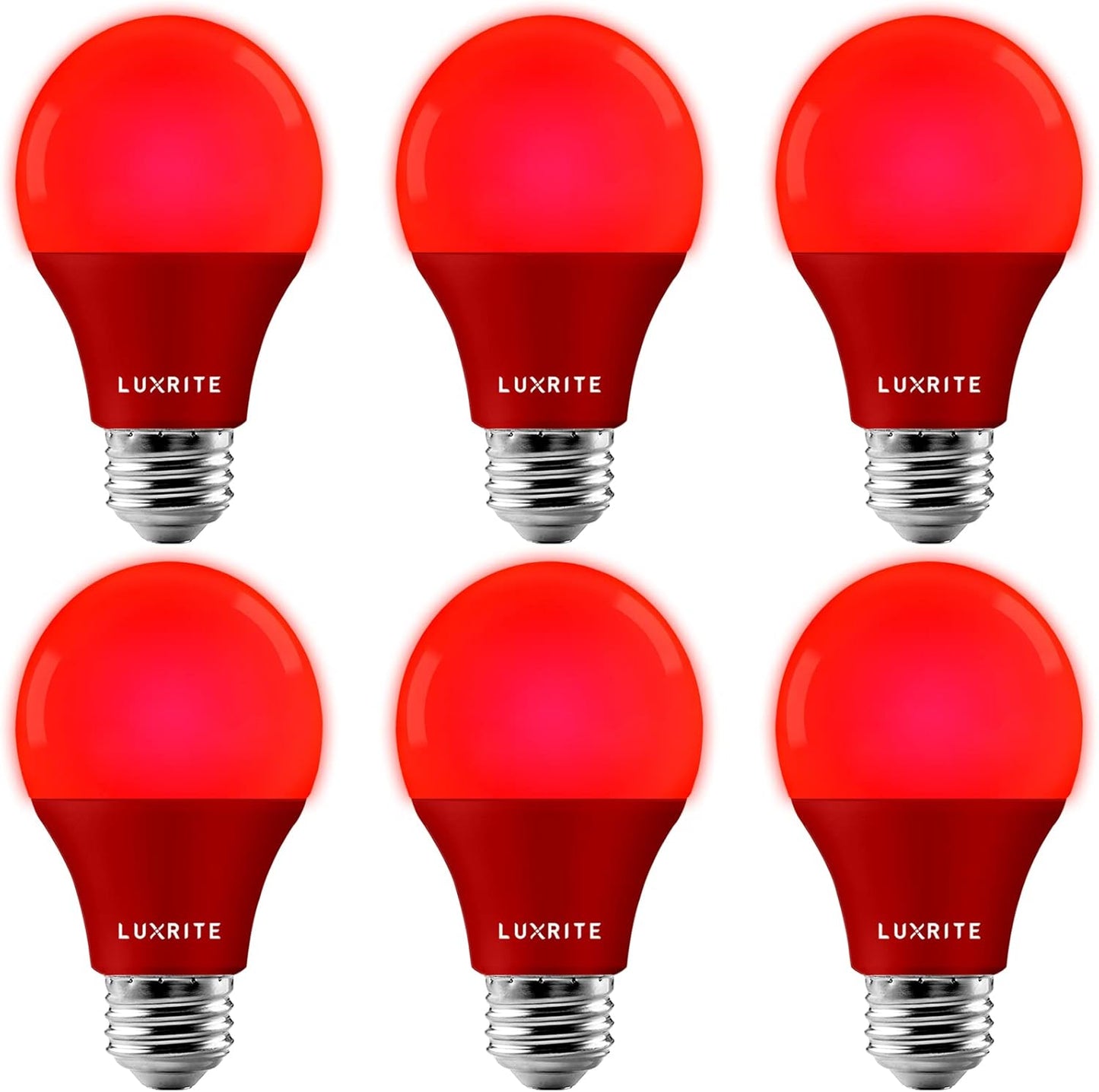LUXRITE A19 LED Red Light Bulbs for Vibrant Home Lighting