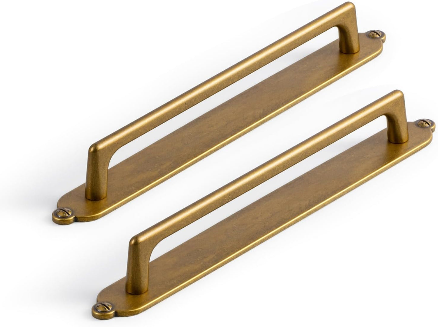 Goo-Ki Antique Brass Cabinet Pulls with Classic Oval Backplate