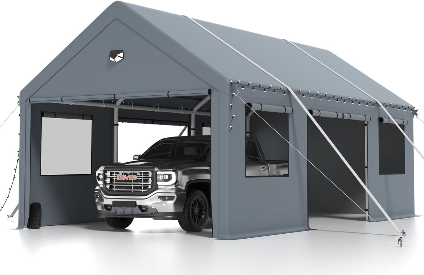 10X20 Heavy Duty Carport Canopy with Side Doors for All Weather