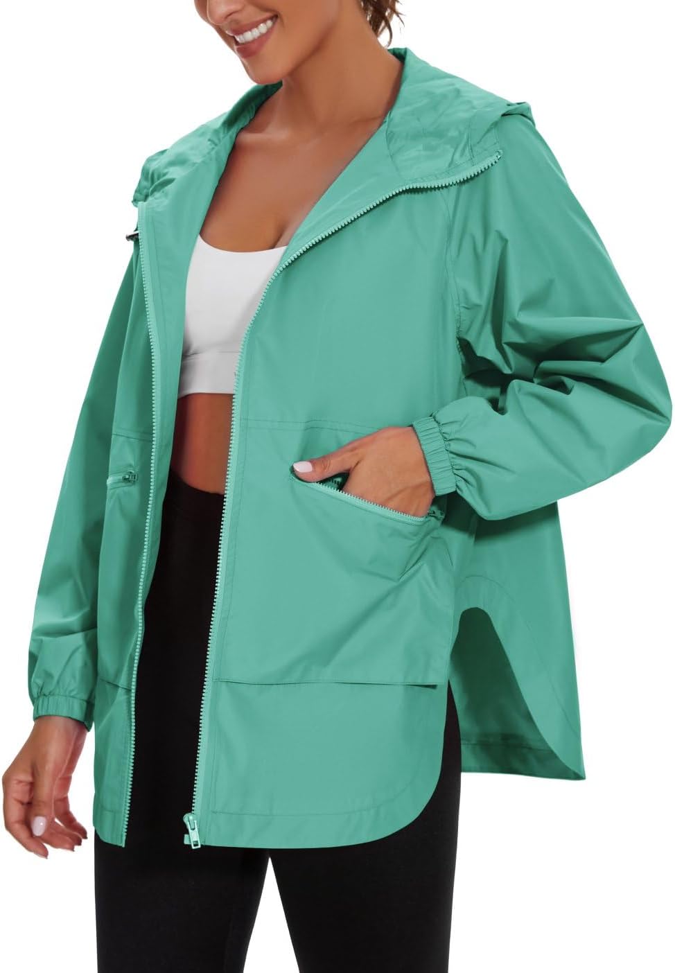 PESION Womens Waterproof Raincoat Lightweight Windbreaker Jacket