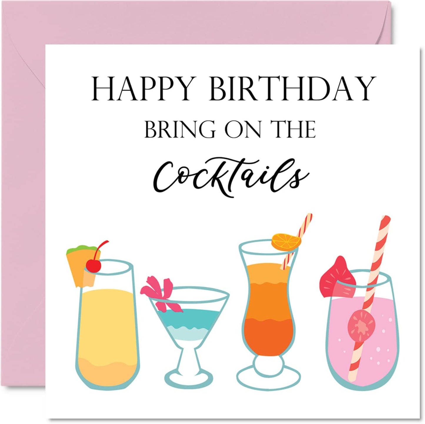Cocktail Birthday Cards - Cheers to You! 30th 40th 50th Bday Greetings