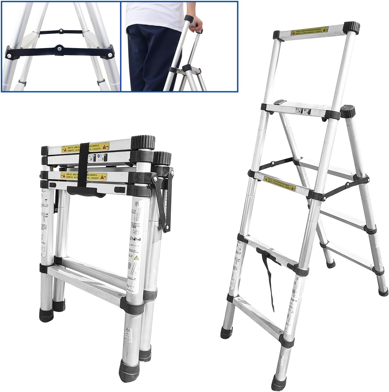 JADDUO Telescoping Ladder: Lightweight 4 Step and 5 Step Options