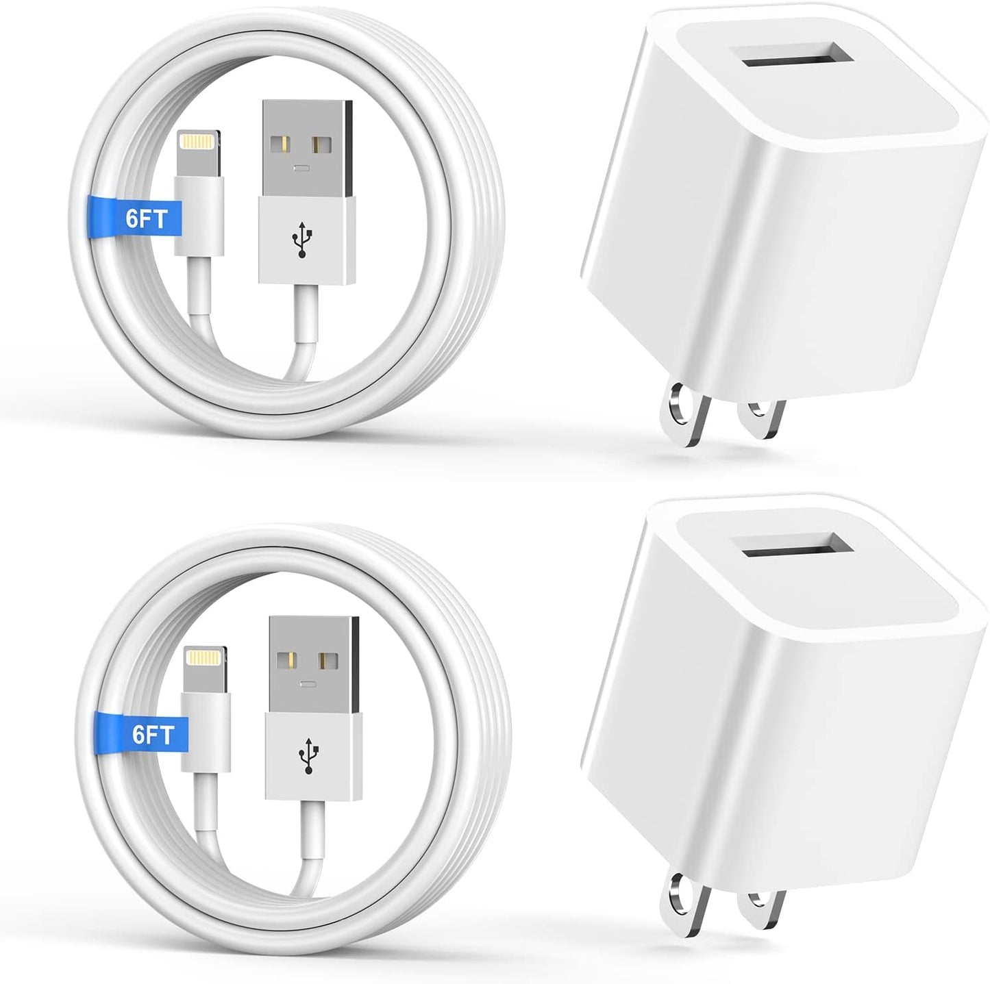 MFi Certified 6FT Charger Set for iPhone - Fast Charging