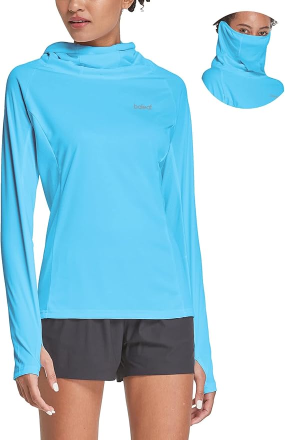 BALEAF Women's Hiking Long Sleeve Shirts with Face Cover Gaiter