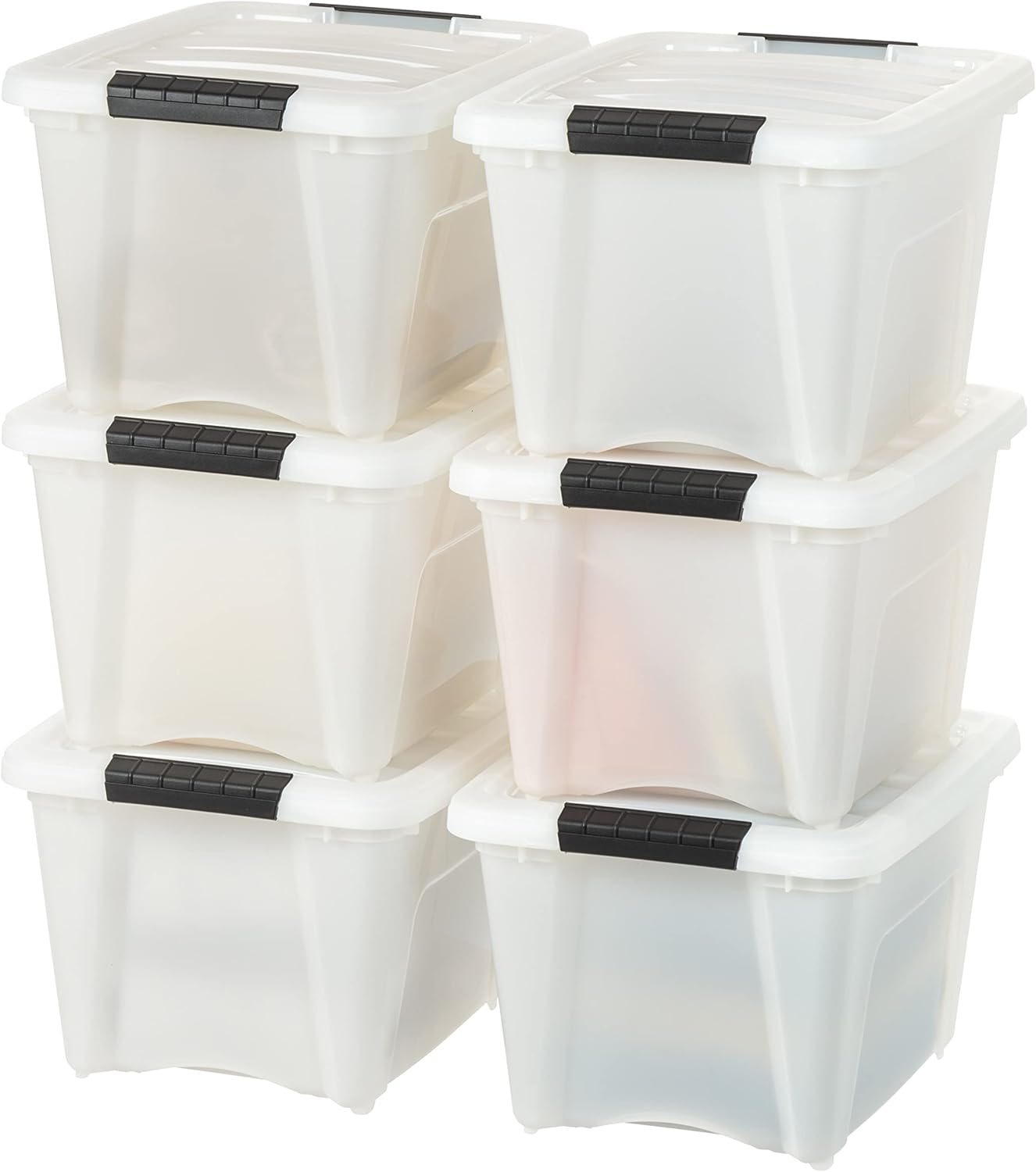 IRIS USA 19 Qt Stackable Plastic Storage Bins for Organizing