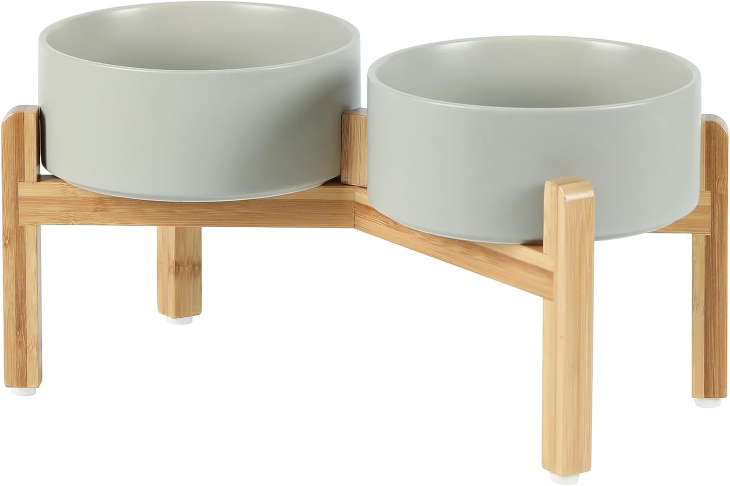 Ceramic Raised Double Bowls Set for Medium Breed Dogs