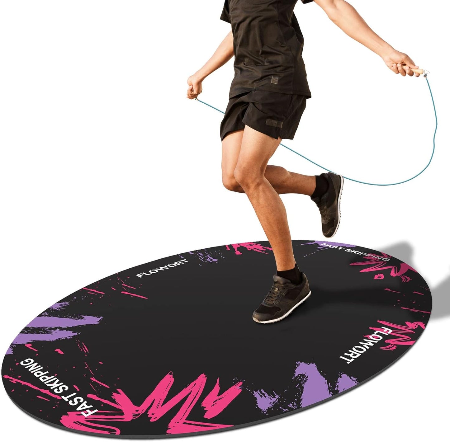 Cheete Jump Rope Mat Large Rubber Exercise Mat for Home Gym
