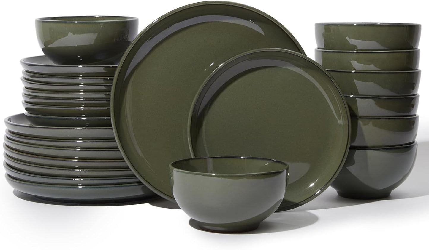 24 Piece Dinnerware Set for 8, Santorini Mist Terracotta Plates