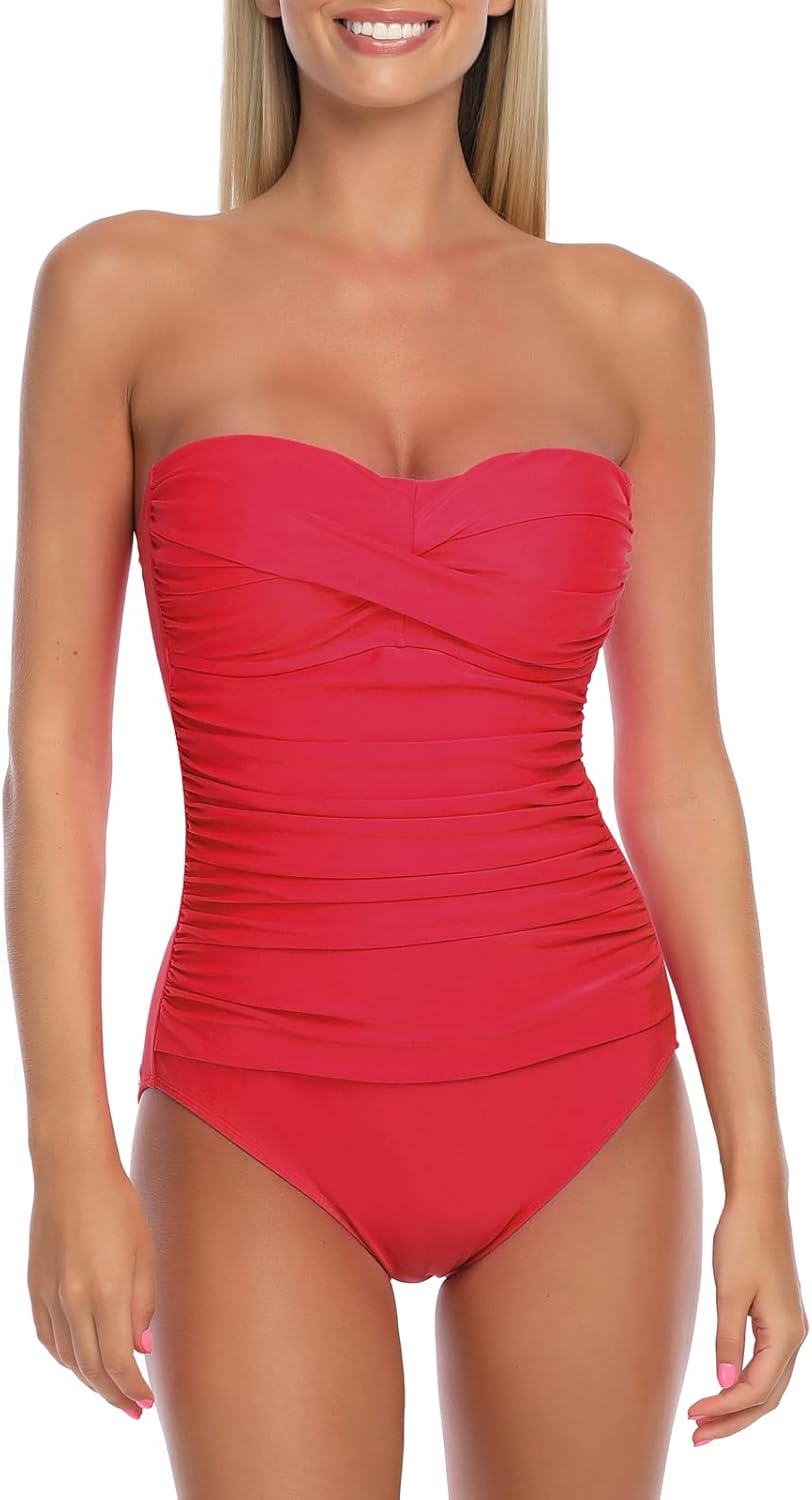 RELLECIGA Women's Tummy Control One Piece Swimsuit for Summer