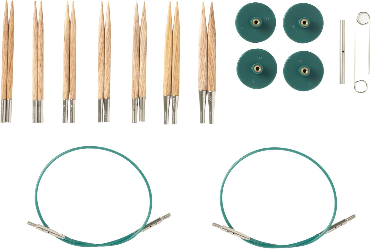 Knit Picks Short Tip Square Interchangeable Wood Needle Set